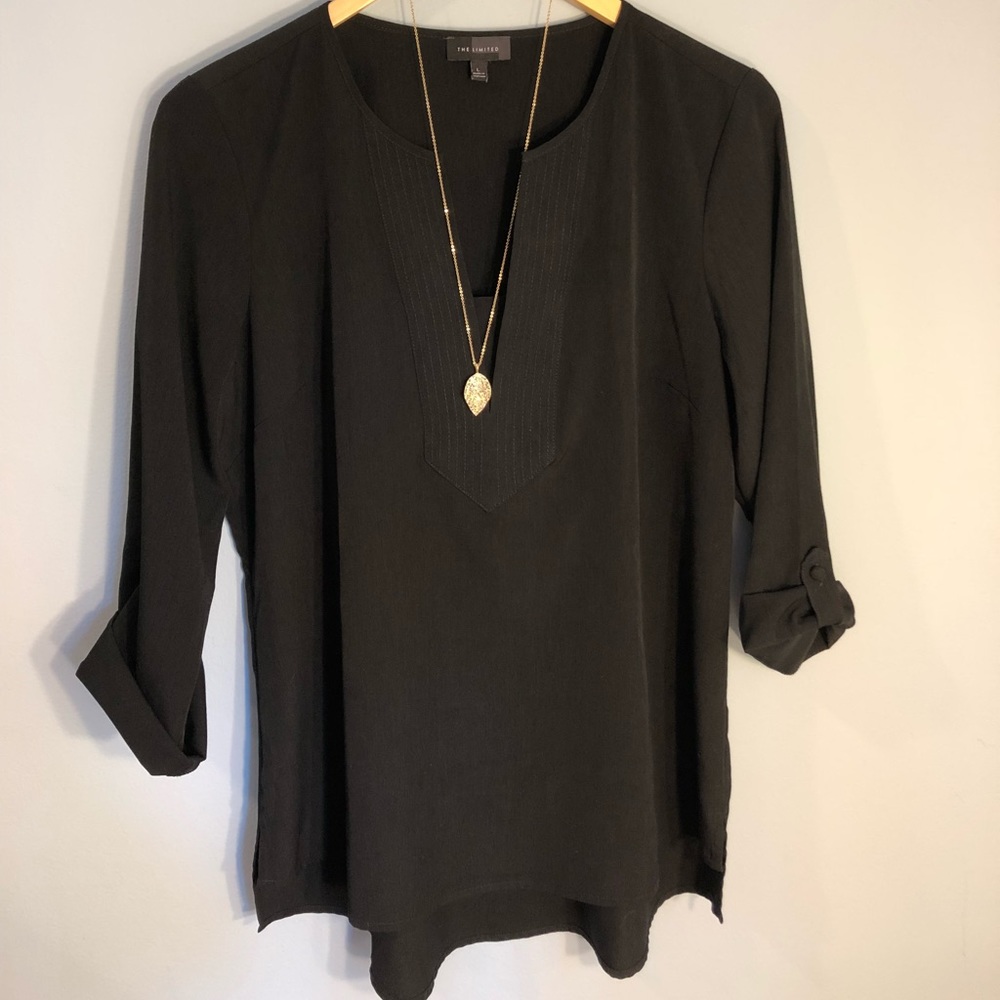 Limited Black Professional Blouse w/ Round/V Neck